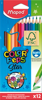 LAPIZ MAPED STAR 12 COLORES SURTIDOS | 12 UNIDADES | (MAPED)